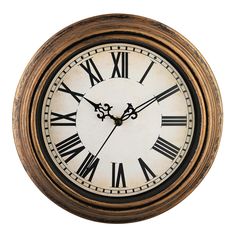 an old clock with roman numerals on the face is shown in this image