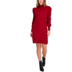 Manufacturer: Taylor Style Type: Sweaterdress Collection: Taylor Sleeve Length: Puff Sleeves Material: 78% Rayon/22% Polyester Fabric Type: Knit Specialty: Solid Sku: BH5973948 Size: XL.  Color: Red.  Gender: female.  Age Group: adult. Hoodie Sweater Dress, Camisole Dress, Mini Sweater Dress, Sweater Dress Women, Red Outfit, Knitting Women, Textured Knit, Sleeves (women), Dress Materials