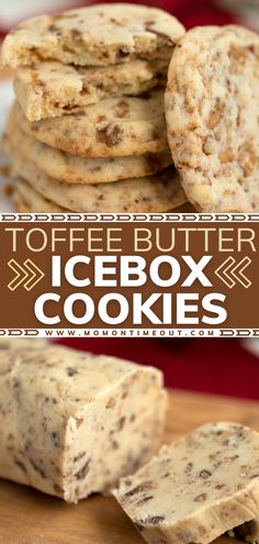 icebox cookies are stacked on top of each other