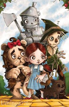 Wizard Of Oz Cartoon Characters, Chris Uminga, 동화 삽화