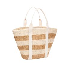 The Merrit Woven Straw Tote comes in a variety of colors, perfect for your ideal getaway. Unlike any other tote, the sustainable material builds into a unique yet chic bag that can fit all your vacation essentials. Pair with you favorite swimsuit and coverup for a day by the sea side. Handcrafted from all-natural woven abaca straw using a time-honored Filipino basketweaving technique. Features cotton handles. Measures 18” W x 11” H x 10” D with an 8” handle drop.