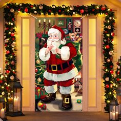 an image of santa clause on the front door