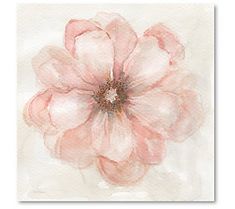 a watercolor painting of a pink flower