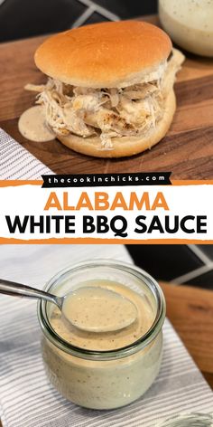 Add fun to your summer grilling recipes with the best Alabama White Sauce! This quick and easy BBQ sauce has a tangy, creamy twist on traditional barbecue sauce and is perfect on grilled burgers, chicken, fish, pork, fries, and more! A must-try! Alabama White Bbq Sauce, Homemade White Sauce, Sandwiches Chicken, Healthy Sauce, Alabama White Sauce, White Bbq Sauce, Homemade Bbq Sauce Recipe, White Sauce Recipes, Barbecue Sauce Recipes