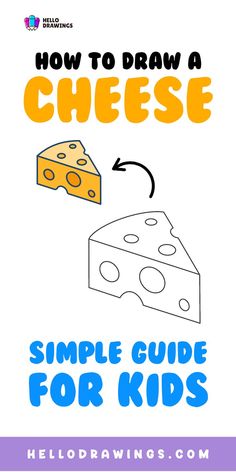 How to Draw a Cheese | Simple Tutorial for Kids Cheese Drawing