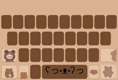 a computer keyboard with two faces drawn on it's side and the bottom half of the keyboard is brown