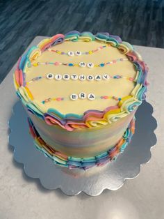 a birthday cake with the words no one is happy on it's frosting