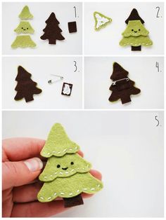 instructions to make felt christmas trees