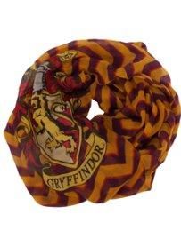 a harry potter scarf is shown with the hogwarts crest on it's side