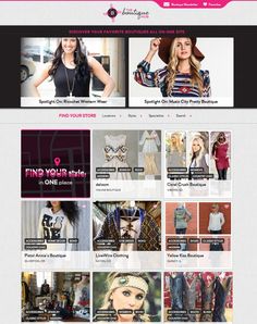 an image of a woman's website page with many different items on the screen