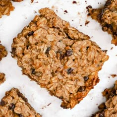 oatmeal bars with raisins and chocolate chips arranged in the middle