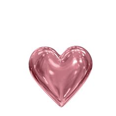 a shiny pink heart shaped object on a white background