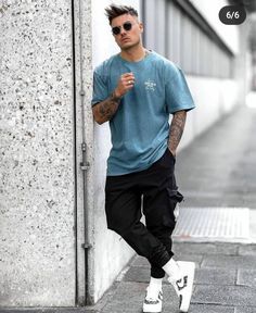 Teaching Mens Fashion, Sporty Outfits Men, Outfits Men Streetwear, Cargo Outfit, Trendy Boy Outfits, Mens Casual Outfits Summer, Stylish Men Casual, Street Style Outfits Men, Street Fashion Men Streetwear