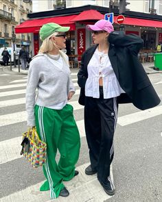 Green Adidas Pants, Adidas Track Pants Outfit, Mermaid Skull, Adidas Pants Outfit, Women Streetwear Outfits, Outfit Ideas January, Heart Heels, Paris Places