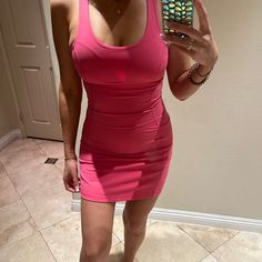 Xxs. Model Wearing Is 5’10. Betty One Piece, Betty Dress, Hot Pink Dress, Hot Pink Dresses, Sweaty Betty, Pink Dress, Hot Pink, Colorful Dresses, One Piece