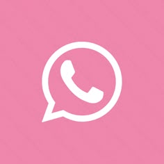 a pink background with a white phone icon in the center and an empty bubble above it