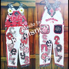 Spirit Overalls Homecoming Diy, Homecoming Overalls Senior White, Spirt Overalls School, High School Homecoming, Senior Overalls, Homecoming Week, Cheer Spirit