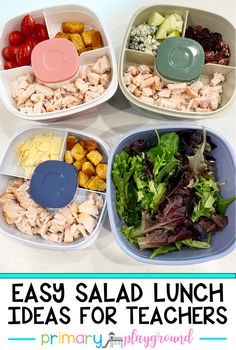 easy salad lunch ideas for teachers to help them learn how to make their own salads