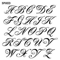 the upper and lowercase letters are handwritten in cursive font, which has been