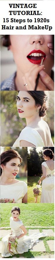 15 easy steps to super stylish 1920s bridal hair and makeup. Super easy tutorial and tips for the DIY vintage bride Vintage Bridal Hair, Wedding Hairstyles And Makeup, Bride Vintage, Foundation Tips, Wedding Day Makeup