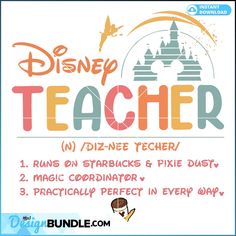 the disney teacher poster is shown