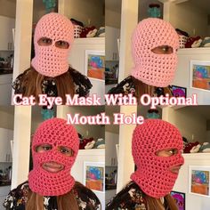 Try out this super cool, two-in-one ski mask.  Key Features: Mask with Eye-holes. There is an optional mouth addition. This pattern is written in US terminology. This pattern is for Beginners Tested by trusted crocheters. Ski Mask Crochet, Crochet Ski Mask, Mask Crochet, Eye Hole, Crochet Unique, Ski Mask, Skull Cap Beanie, Skull Cap, Super Cool