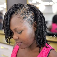 Short Bob Kinky Twists Natural Hairstyles For Black Women, Twist Cornrows, Flat Twist Hairstyles, African Hair Braiding Styles, Afrikaanse Mode, Braided Cornrow Hairstyles, Natural Hair Twists, Twist Styles