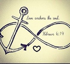 a cross and an anchor with the words love anchors the soul