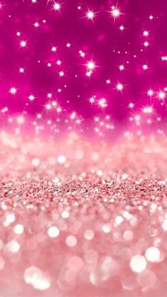 pink glitter background with stars and sparkles