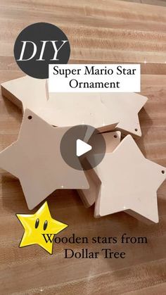 diy super mario star ornament with wooden stars from dollar - tree video