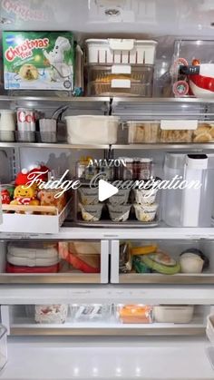 an open refrigerator filled with lots of food