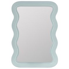 a mirror that is in the shape of an oval frame with wavy lines on it