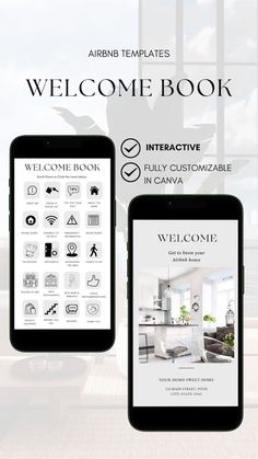 the welcome book is open and ready to be used as an app for home decor