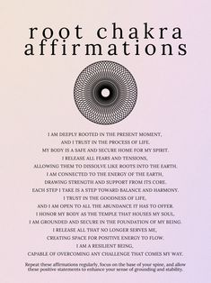 Root Chakra Affirmations, Neural Connections, Moon Energy, Base Chakra, Divine Feminine Spirituality, Vision Board Affirmations