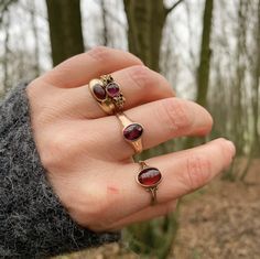 One of my favourite gemstones ❤️ #garnetrings #garnet #vintagegarnet #antiquegarnet Jewelry Mood Board, Luxe Jewelry, Three Rings, Contemporary Ring, Dope Jewelry, Mom Jewelry, Funky Jewelry, Lovely Jewellery