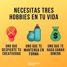 a poster with the words necesstass tres hobies en tuvida