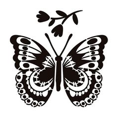 a black and white image of a butterfly