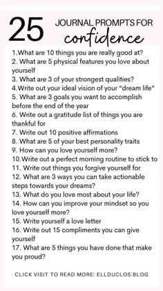 25 journal prompts for confidence 🌼 Journal Prompts For Learning About Yourself, Journaling For Self Confidence, Journal Ideas To Know Yourself, Journal Prompts That Make You Think, No Both Challenge Questions, Self Confidence Building Journal Prompts, Journaling Prompts For Confidence, Getting To Know Yourself Journal Prompts, Self Confidence Journal Ideas