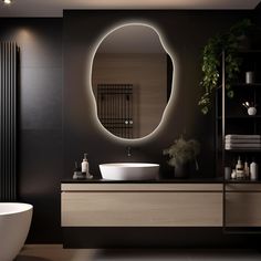 Minimalistic Mirror, Anti Fog Mirror, Light Vanity Mirror, Oval Bathroom Mirror, Bathroom Mirror With Lights, Mirror For Wall, Led Bathroom Mirror, Backlit Mirror