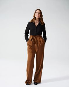 Tie Pants, Womens Pants Design, Liquid Satin, The In Between, Universal Standard, In Between, Pants Design, Wide Pants, Curvy Outfits