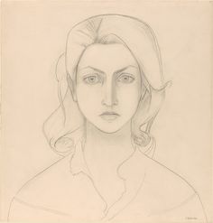 a pencil drawing of a woman's face