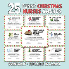 the 25 funny christmas nurse awards are available in printable and on sale for $ 5