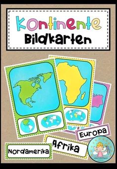 an image of different countries with the words continente bildkarten on them