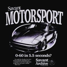 an advertisement for a car show featuring a black and white image of a sports car