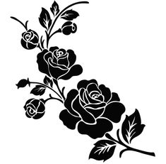 a black and white drawing of roses