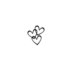 two hearts in the middle of each other on a white background with black outlines