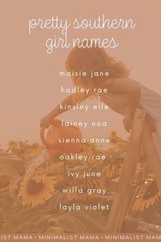 Searching for pretty names and love the feel of Southern girl names? Then you'll love this hand-picked list of Southern baby girl names - from totally cute baby names for girls to more unique girl names and rare baby names - ALL of these modern baby names are pretty, girly and sweet! SAVE to your name inspiration or unique baby names board for later! Southern Baby Girl Names, Different Baby Names, Southern Girl Names, Biblical Girl Names, Southern Names, Vintage Baby Names, Strong Baby Names