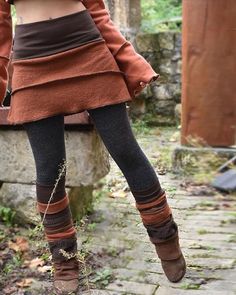 🎁Buy 3 get 8off code:aoarct8 Wood Nymph, Patchwork Sewing, Forest Style, Warm Pants, Fall Pants, Half Skirt, Sweater Boots, Clothes Ideas