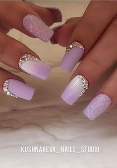 # Nails Purple Wedding Nails, Lilac Nails Design, Nails 2018, Purple Acrylic Nails, Pink Ombre Nails, Indigo Nails