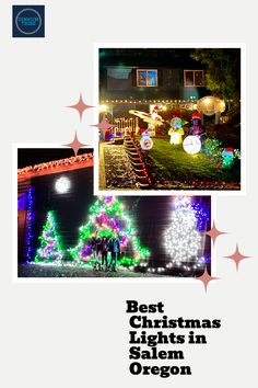 christmas lights in salem, oregon with the words best christmas lights in salem on it